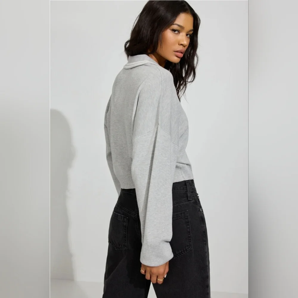 Garage Boxy Cropped Polo Sweater S Like New - Picture 4 of 13
